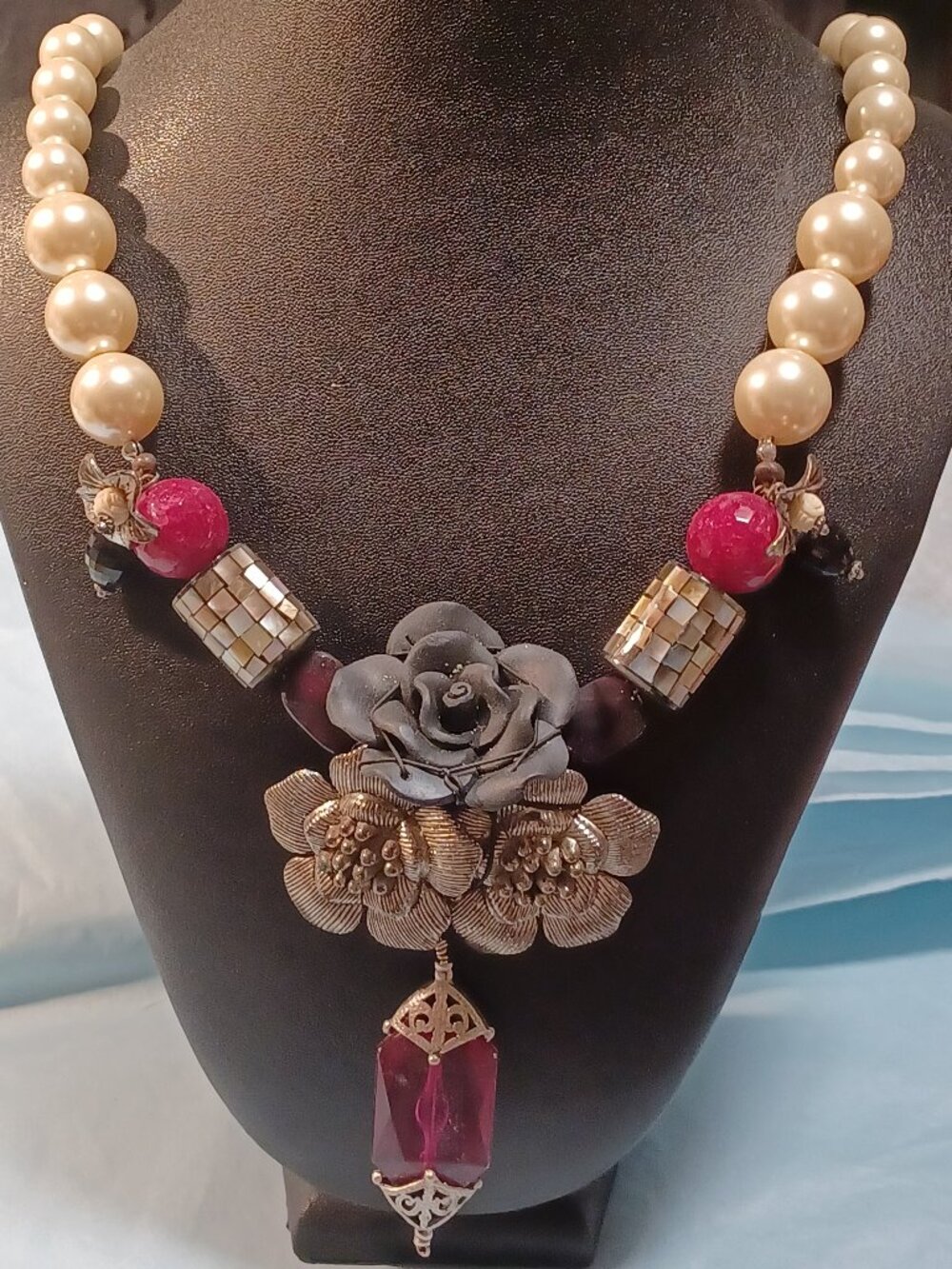 The Crimson Duchess - OOAK Gothic Statement Necklace